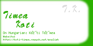 timea koti business card